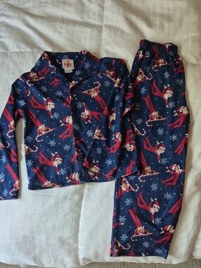 Elf On The Shelf  Navy Holiday Pajama Set - Festive Red Elf Print